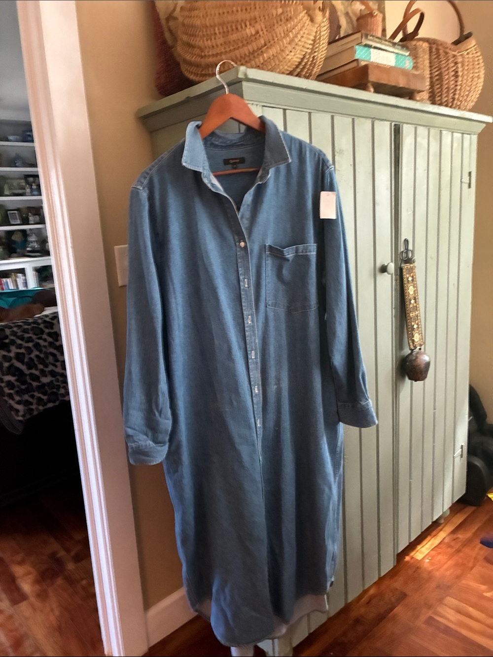 Quince Blue Denim Maxi Shirt Dress